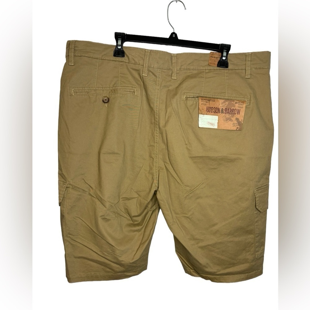 NWT Hudson And Barrow Cargo Stretch Brown Khaki Corn Stalk Shorts Flat Front 42 - Picture 5 of 9